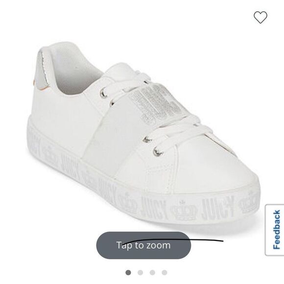 Juicy Couture Chaya white multi silver tennis wedge trainers Sneakers,10 nwot - Picture 2 of 7